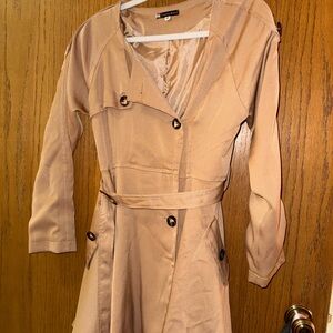 Tan Trench Dress with Belt